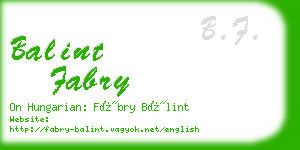 balint fabry business card